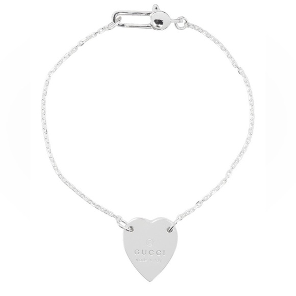 Gucci Silver Trademark Heart Bracelet - Picture 1 of 5